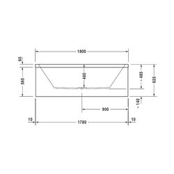 Duravit Starck Wannen Badewanne 485x900x1800mm, 252l, Weiß glänzend, Rechtecki... DURAVIT-700052000000000 4021534306389 (Abb. 1)