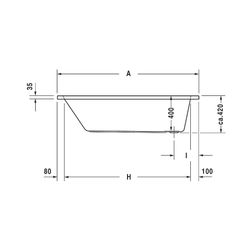 Duravit D-Code Badewanne 420x700x1600mm, Weiß glänzend, Rechteckig, Einbau, Ab... DURAVIT-700096000000000 4021534386442 (Abb. 1)