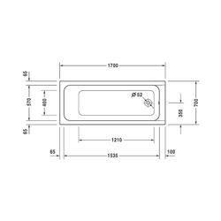 Duravit D-Code Badewanne 420x700x1700mm, Weiß glänzend, Rechteckig, Einbau, Ab... DURAVIT-700098000000000 4021534386459 (Abb. 1)