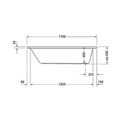 Duravit D-Code Badewanne 420x700x1700mm, Weiß glänzend, Rechteckig, Einbau, Ab... DURAVIT-700098000000000 4021534386459 (Abb. 1)