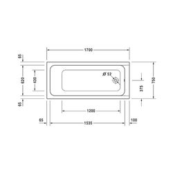 Duravit D-Code Badewanne 420x750x1700mm, Weiß glänzend, Rechteckig, Einbau, Ab... DURAVIT-700100000000000 4021534386527 (Abb. 1)