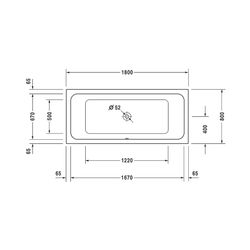 Duravit D-Code Badewanne 420x800x1800mm, 150l, Weiß glänzend, Rechteckig, Einb... DURAVIT-700101000000000 4021534386534 (Abb. 1)