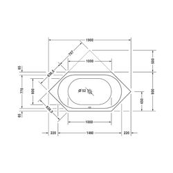 Duravit D-Code Badewanne 420x900x1900mm, 140l, Weiß glänzend, Sechseckig, Einb... DURAVIT-700138000000000 4021534394294 (Abb. 1)