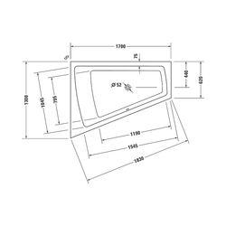 Duravit Paiova Badewanne 485x1300x1700mm, 235l, Weiß glänzend, Trapezförmig, E... DURAVIT-700214000000000 4021534586798 (Abb. 1)