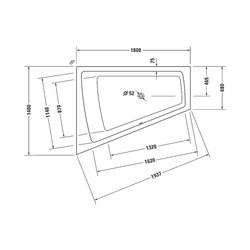 Duravit Paiova Badewanne 485x1400x1800mm, 315l, Weiß glänzend, Trapezförmig, E... DURAVIT-700216000000000 4021534586811 (Abb. 1)
