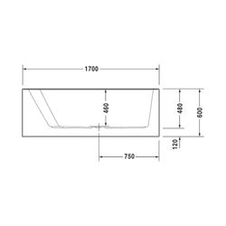 Duravit Paiova Badewanne 480x1000x1700mm, 170l, Weiß glänzend, Trapezförmig, E... DURAVIT-700264000000000 4021534640179 (Abb. 1)