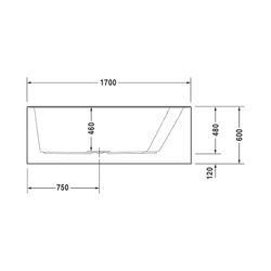 Duravit Paiova Badewanne 480x1000x1700mm, 170l, Weiß glänzend, Trapezförmig, E... DURAVIT-700265000000000 4021534640186 (Abb. 1)