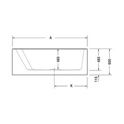 Duravit Paiova Badewanne 480x1300x1700mm, 225l, Weiß glänzend, Trapezförmig, E... DURAVIT-700266000000000 4021534640193 (Abb. 1)