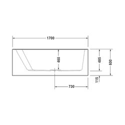Duravit Paiova Badewanne 480x1300x1700mm, 225l, Weiß glänzend, Trapezförmig, E... DURAVIT-700266000000000 4021534640193 (Abb. 1)