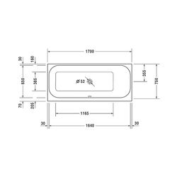 Duravit Happy D.2 Plus Badewanne 480x750x1700mm, 180l, Weiß glänzend, Rechteck... DURAVIT-700313000000000 4021534874338 (Abb. 1)