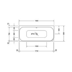 Duravit Happy D.2 Plus Badewanne 480x800x1800mm, Weiß glänzend, Rechteckig, Ec... DURAVIT-700316000000000 4021534874390 (Abb. 1)