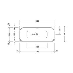 Duravit Happy D.2 Plus Badewanne 480x800x1800mm, 180l, Weiß glänzend, Rechteck... DURAVIT-700318000000000 4021534874437 (Abb. 1)