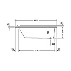 Duravit Starck Wannen Badewanne 480x800x1700mm, 186l, Weiß glänzend, Rechtecki... DURAVIT-700336000000000 4021534894695 (Abb. 1)