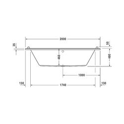Duravit Starck Wannen Badewanne 480x1000x2000mm, 309l, Weiß glänzend, Rechteck... DURAVIT-700341000000000 4021534894749 (Abb. 1)