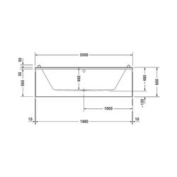 Duravit Starck Wannen Badewanne 480x1000x2000mm, 309l, Weiß glänzend, Rechteck... DURAVIT-700341000000000 4021534894749 (Abb. 1)
