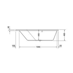 Duravit Paiova Badewanne 5 460x1300x1770mm, 205l, Weiß glänzend, Fünfeck, Ecke... DURAVIT-700390000000000 4021534992612 (Abb. 1)