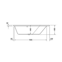 Duravit Paiova Badewanne 5 460x1300x1770mm, 205l, Weiß glänzend, Fünfeck, Ecke... DURAVIT-700391000000000 4021534992650 (Abb. 1)