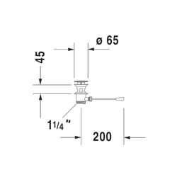Duravit Kniehebelventil, Betätigung waagerecht, Chrom... DURAVIT-0050311000 4021534154751 (Abb. 1)