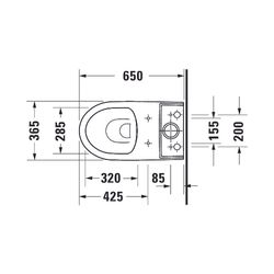 Duravit No.1 Stand WC für Kombination 650x365x420mm, Weiß Hochglanz, HygieneGlaze, ... DURAVIT-2182092000 4053424507804 (Abb. 1)