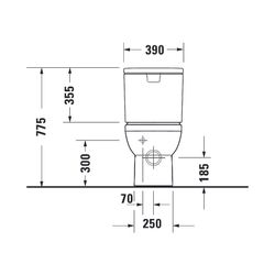 Duravit No.1 Stand WC für Kombination 650x365x420mm, Weiß Hochglanz, HygieneGlaze, ... DURAVIT-2182092000 4053424507804 (Abb. 1)