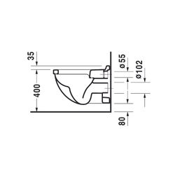 Duravit Starck 3 Wand-WC 540x365x355mm, Weiß Hochglanz, 4,5l, Tiefspüler, geschloss... DURAVIT-2200090000 4021534223037 (Abb. 1)