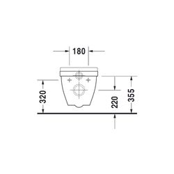 Duravit Starck 3 Wand-WC 540x365x355mm, Weiß Hochglanz, 4,5l, Tiefspüler, geschloss... DURAVIT-2200090000 4021534223037 (Abb. 1)