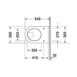 Duravit Starck 3 Wand-WC 540x365x355mm, Weiß Hochglanz, 6l, Flachspüler, geschlosse... DURAVIT-2201090000 4021534223631 (Abb. 1)