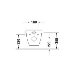 Duravit Starck 3 Wand-WC 540x365x355mm, Weiß Hochglanz, 6l, Flachspüler, geschlosse... DURAVIT-2201090000 4021534223631 (Abb. 1)