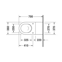 Duravit Starck 3 Wand-WC 700x370x355mm, Weiß Hochglanz, 6l, Tiefspüler, geschlossen... DURAVIT-2203090000 4021534278549 (Abb. 1)