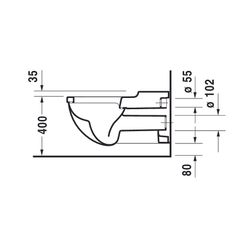 Duravit Starck 3 Wand-WC 700x370x355mm, Weiß Hochglanz, 6l, Tiefspüler, geschlossen... DURAVIT-2203090000 4021534278549 (Abb. 1)