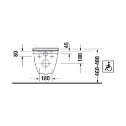 Duravit Starck 3 Wand-WC 700x370x355mm, Weiß Hochglanz, 6l, Tiefspüler, geschlossen... DURAVIT-2203090000 4021534278549 (Abb. 1)