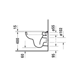 Duravit D-Code Wand-WC 480x350x355mm, Weiß Hochglanz, 6l, Tiefspüler, halb, waagere... DURAVIT-2211090000 4021534344237 (Abb. 1)