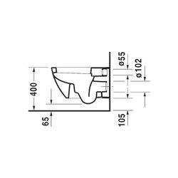 Duravit Happy D.2 Wand-WC 540x365x335mm, Weiß Hochglanz, 4,5l, WonderGliss, Tiefsp... DURAVIT-22210900001 4021534848933 (Abb. 1)