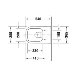 Duravit Happy D.2 Wand-WC 540x365x335mm, Weiß Hochglanz, 4,5l, WonderGliss, Tiefsp... DURAVIT-22220900001 4021534953231 (Abb. 1)