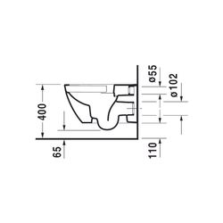 Duravit Happy D.2 Wand-WC 540x365x335mm, Weiß Hochglanz, 4,5l, WonderGliss, Tiefsp... DURAVIT-22220900001 4021534953231 (Abb. 1)