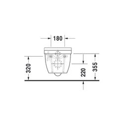 Duravit Starck 3 Wand-WC 540x365x380mm, Weiß Hochglanz, 4,5l, Tiefspüler, geschloss... DURAVIT-2225090000 4021534589171 (Abb. 1)