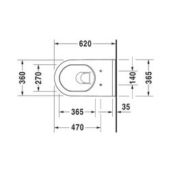 Duravit Starck 3 Wand-WC 620x365x380mm, Weiß Hochglanz, 6l, Tiefspüler, geschlossen... DURAVIT-2226090000 4021534589195 (Abb. 1)