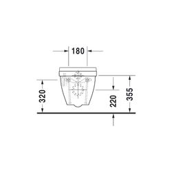 Duravit Starck 3 Wand-WC 620x365x380mm, Weiß Hochglanz, 6l, Tiefspüler, geschlossen... DURAVIT-2226090000 4021534589195 (Abb. 1)
