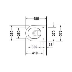 Duravit Starck 3 Wand-WC 485x375x375mm, Weiß Hochglanz, 4,5l, HygieneGlaze, Tiefspü... DURAVIT-2227092000 4053424324708 (Abb. 1)
