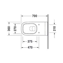 Duravit D-Code Wand-WC 700x360x365mm, Weiß Hochglanz, 4,5l, Tiefspüler, geschlossen... DURAVIT-2228090000 4021534822377 (Abb. 1)