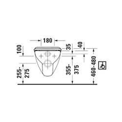 Duravit D-Code Wand-WC 700x360x365mm, Weiß Hochglanz, 4,5l, Tiefspüler, geschlossen... DURAVIT-2228090000 4021534822377 (Abb. 1)