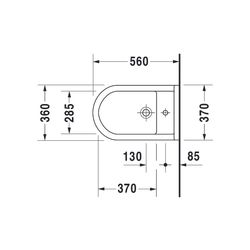Duravit Starck 3 Stand Bidet 560x370x430mm, Weiß Hochglanz, 1 HL, mit Überlauf mit ... DURAVIT-2230100000 4021534223754 (Abb. 1)