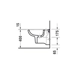 Duravit D-Code Wandbidet 480x350x350mm, Weiß Hochglanz, 1 HL, mit HLB/Überlauf... DURAVIT-2237150000 4021534344299 (Abb. 1)