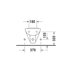 Duravit D-Code Wandbidet 480x350x350mm, Weiß Hochglanz, 1 HL, mit HLB/Überlauf... DURAVIT-2237150000 4021534344299 (Abb. 1)