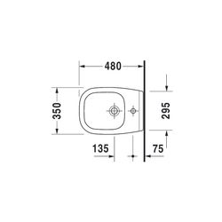 Duravit D-Code Wandbidet 480x350x350mm, Weiß Hochglanz, 1 HL, mit HLB/Überlauf... DURAVIT-2237150000 4021534344299 (Abb. 1)