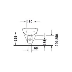 Duravit D-Code Wandbidet 480x350x350mm, Weiß Hochglanz, 1 HL, mit HLB/Überlauf... DURAVIT-2237150000 4021534344299 (Abb. 1)