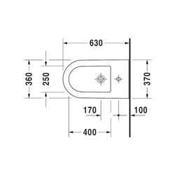 Duravit Darling New Stand Bidet 630x370x400mm, Weiß Hochglanz, 1 HL, mit Überlauf m... DURAVIT-2251100000 4021534606502 (Abb. 1)
