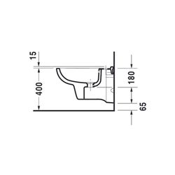 Duravit D-Code Wandbidet 545x355x350mm, Weiß Hochglanz, 1 HL, mit HLB/Überlauf... DURAVIT-2257150000 4021534863042 (Abb. 1)