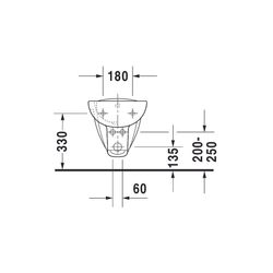 Duravit D-Code Wandbidet 545x355x350mm, Weiß Hochglanz, 1 HL, mit HLB/Überlauf... DURAVIT-2257150000 4021534863042 (Abb. 1)