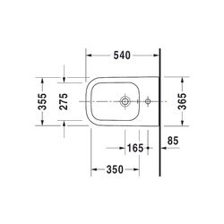 Duravit Happy D.2 Wandbidet 540x365x285mm, Weiß Hochglanz, 1 HL, HLB, Überlauf, ver... DURAVIT-2258150000 4021534855870 (Abb. 1)